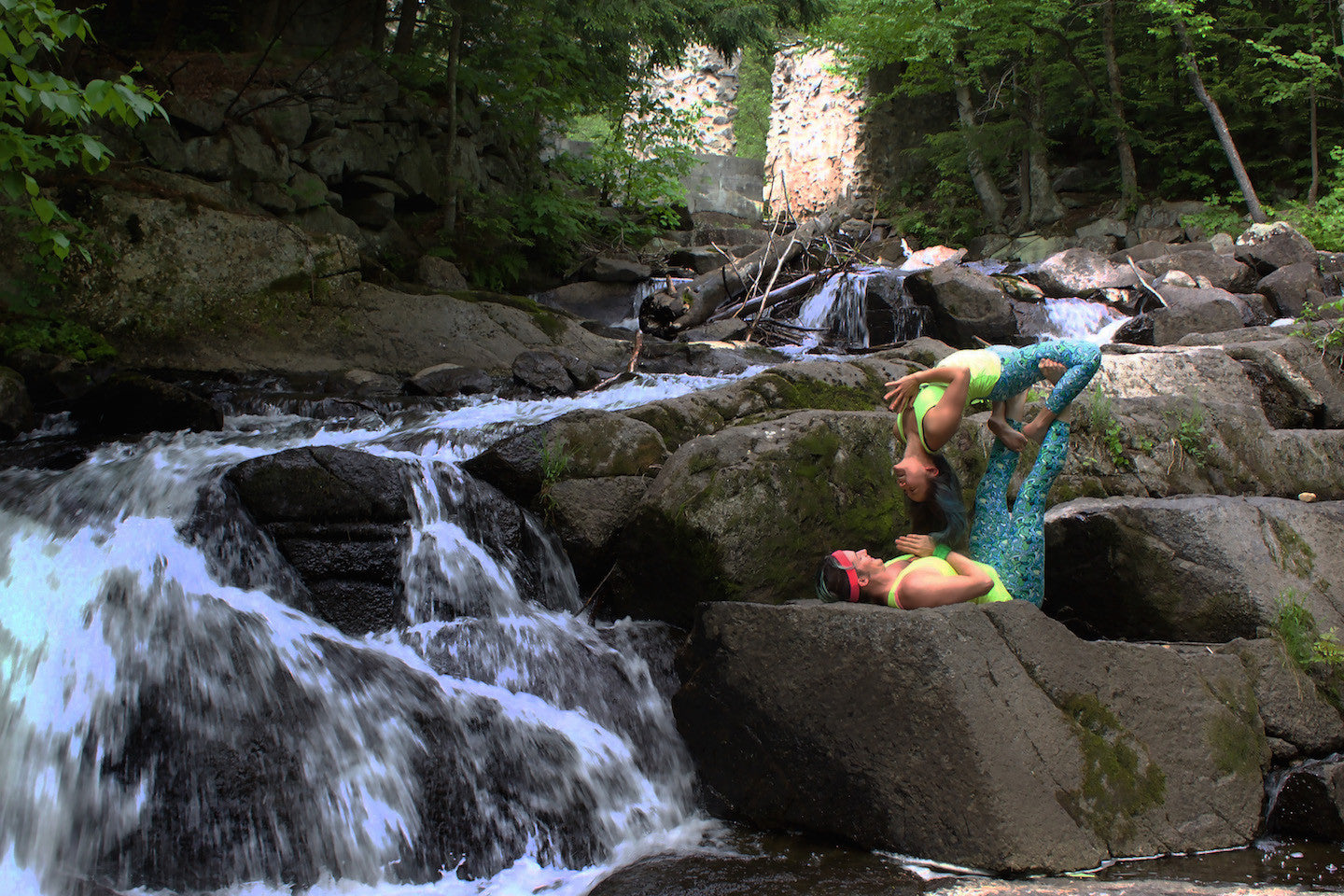 Acro Yoga Pose - Waterfall by a Waterfall (Gatineau Park, just outside of Ottawa)